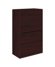 10500 SERIES FOUR-DRAWER LATERAL FILE, 36W X 20D X 59.13H, MAHOGANY