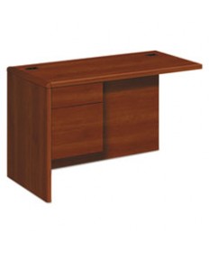 10700 "l" Workstation Return, Left 3/4 Pedestal, 48w X 24d X 29 1/2h, Cognac