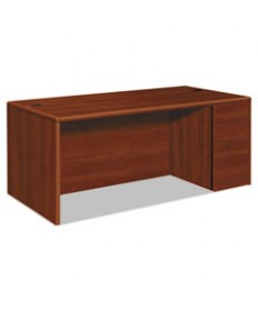 10700 SERIES SINGLE PEDESTAL DESK WITH FULL-HEIGHT PEDESTAL ON RIGHT, 72" X 36" X 29.5", COGNAC