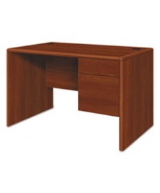 10700 SERIES SINGLE PEDESTAL DESK WITH THREE-QUARTER HEIGHT RIGHT PEDESTAL, 48" X 30" X 29.5", COGNAC