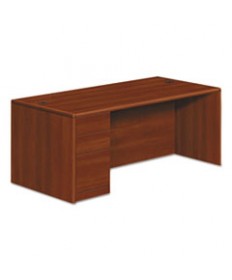 10700 SERIES SINGLE PEDESTAL DESK WITH FULL-HEIGHT PEDESTAL ON LEFT, 72" X 36" X 29.5", COGNAC