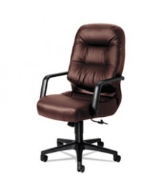 PILLOW-SOFT 2090 SERIES EXECUTIVE HIGH-BACK SWIVEL/TILT CHAIR, SUPPORTS UP TO 300 LBS., BURGUNDY SEAT/BACK, BLACK BASE