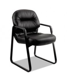 PILLOW-SOFT 2090 SERIES GUEST ARM CHAIR, 31.25" X 35.75" X 36", BLACK SEAT/BLACK BACK, BLACK BASE