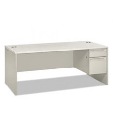 38000 SERIES RIGHT PEDESTAL DESK, 72" X 36" X 30", LIGHT GRAY/SILVER