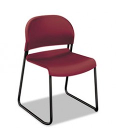 GUESTSTACKER HIGH DENSITY CHAIRS, MULBERRY SEAT/MULBERRY BACK, BLACK BASE, 4/CARTON