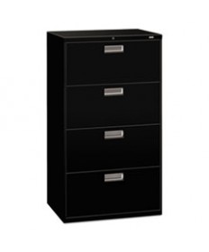 600 SERIES FOUR-DRAWER LATERAL FILE, 30W X 18D X 52.5H, BLACK