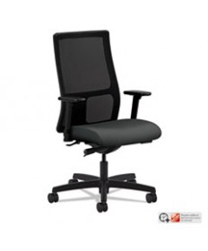 IGNITION SERIES MESH MID-BACK WORK CHAIR, SUPPORTS UP TO 300 LBS., IRON ORE SEAT/BLACK BACK, BLACK BASE