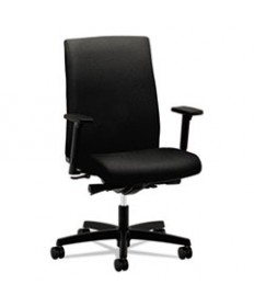 IGNITION SERIES MID-BACK WORK CHAIR, SUPPORTS UP TO 300 LBS., BLACK SEAT/BLACK BACK, BLACK BASE