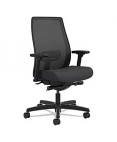 ENDORSE MESH MID-BACK WORK CHAIR, SUPPORTS UP TO 300 LBS., BLACK SEAT/BLACK BACK, BLACK BASE