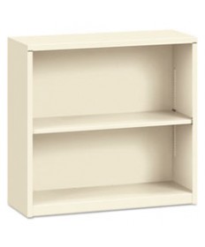 Metal Bookcase, Two-Shelf, 34-1/2w X 12-5/8d X 29h, Putty