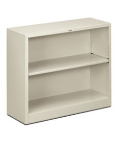Metal Bookcase, Two-Shelf, 34-1/2w X 12-5/8d X 29h, Light Gray