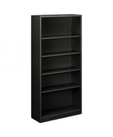 Metal Bookcase, Five-Shelf, 34-1/2w X 12-5/8d X 71h, Charcoal