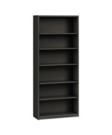 Metal Bookcase, Six-Shelf, 34-1/2w X 12-5/8d X 81-1/8h, Charcoal