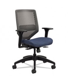 SOLVE SERIES REACTIV BACK TASK CHAIR, SUPPORTS UP TO 300 LBS., MIDNIGHT SEAT/CHARCOAL BACK, BLACK BASE