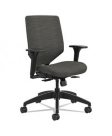 SOLVE SERIES UPHOLSTERED BACK TASK CHAIR, SUPPORTS UP TO 300 LBS., INK SEAT/INK BACK, BLACK BASE