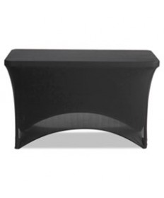 Stretch-Fabric Table Cover, Polyester/spandex, 24" X 48", Black