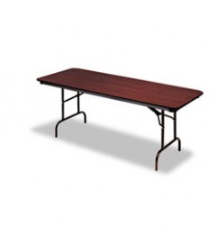 Premium Wood Laminate Folding Table, Rectangular, 60w X 30d X 29h, Mahogany