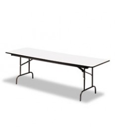Premium Wood Laminate Folding Table, Rectangular, 72w X 30d X 29h, Gray/charcoal