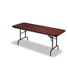 Premium Wood Laminate Folding Table, Rectangular, 96w X 30d X 29h, Mahogany