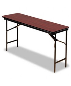 Premium Wood Laminate Folding Table, Rectangular, 72w X 18d X 29h, Mahogany