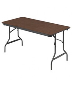Economy Wood Laminate Folding Table, Rectangular, 60w X 30d X 29h, Walnut