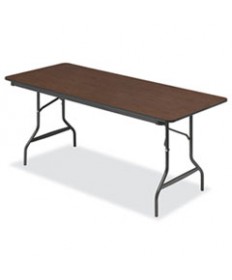 Economy Wood Laminate Folding Table, Rectangular, 72w X 30d X 29h, Walnut