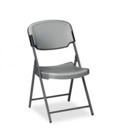 ROUGH 'N READY FOLDING CHAIR, CHARCOAL SEAT/CHARCOAL BACK, SILVER BASE