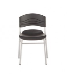 CAFEWORKS CAFE CHAIR, GRAPHITE SEAT/GRAPHITE BACK, SILVER BASE, 2/CARTON