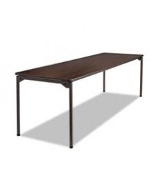 Maxx Legroom Rectangular Folding Table, 72w X 30d X 29-1/2h, Walnut/charcoal