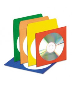Cd/dvd Envelopes With Clear Window, Assorted Colors, 50/pack