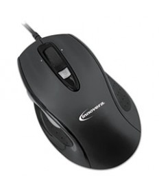 FULL-SIZE WIRED OPTICAL MOUSE, USB 2.0, RIGHT HAND USE, BLACK