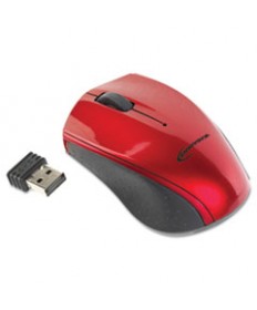 MINI WIRELESS OPTICAL MOUSE, 2.4 GHZ FREQUENCY/30 FT WIRELESS RANGE, LEFT/RIGHT HAND USE, RED/BLACK