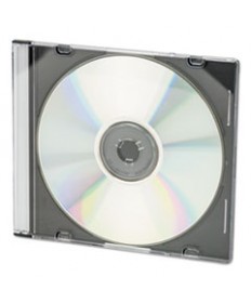 CD/DVD SLIM JEWEL CASES, CLEAR/BLACK, 100/PACK