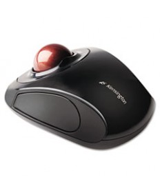 ORBIT WIRELESS MOBILE TRACKBALL, 2.4 GHZ FREQUENCY/30 FT WIRELESS RANGE, LEFT/RIGHT HAND USE, BLACK/RED