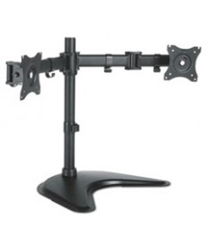 DUAL MONITOR ARTICULATING DESKTOP STAND, FOR 13" TO 27" MONITORS, 32" X 13" X 17.5", BLACK, SUPPORTS 18 LB