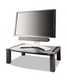 WIDE DELUXE TWO-LEVEL MONITOR STAND, 20" X 13.25" X 3" TO 6.5", BLACK, SUPPORTS 50 LBS