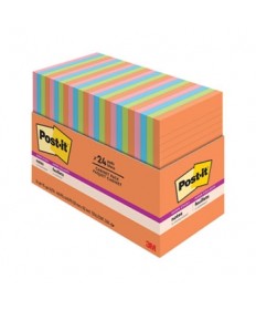 Pads in Energy Boost Collection Colors, Note Ruled, 4" x 6", 45 Sheets/Pad, 24 Pads/Pack