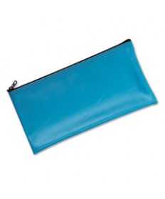 Leatherette Zippered Wallet, Leather-Like Vinyl, 11w X 6h, Marine Blue