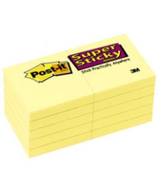 CANARY YELLOW NOTE PADS, 1 7/8 X 1 7/8, 90-SHEET, 10/PACK