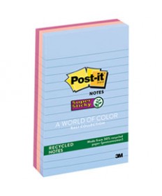 Recycled Notes In Bali Colors, Lined, 4 X 6, 90-Sheet, 3/pack