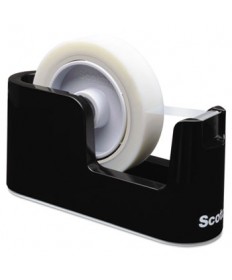 HEAVY DUTY WEIGHTED DESKTOP TAPE DISPENSER, 1"/3" CORE, PLASTIC, BLACK