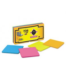 FULL STICK NOTES, 3 X 3, ASSORTED RIO DE JANEIRO COLORS, 25 SHEETS/PAD, 16/PACK