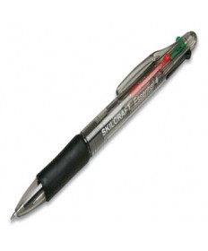 Essential Ballpoint Pen, Retractable, Fine 0.5 mm, Assorted Ink Colors, Black Barrel, Dozen