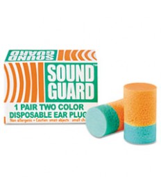 6515001376345, SKILCRAFT EAR PLUGS, UNCORDED, PVC FOAM, ORANGE/GREEN, 200 PAIRS/BOX