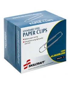 7510001614292 SKILCRAFT PAPER CLIPS, SMALL (NO. 1), SILVER, 1,000/BOX