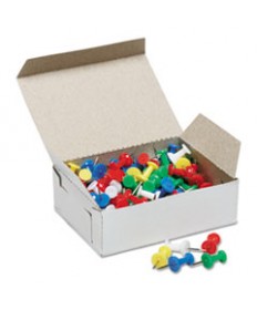 7510012073978 SKILCRAFT COLOR PUSH PINS, PLASTIC, ASSORTED, 3/8", 100/BOX