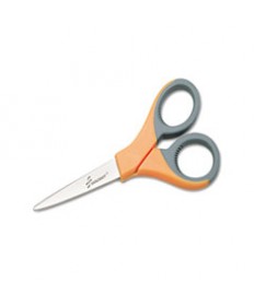 5110012414375 SKILCRAFT SCISSORS, POINTED TIP, 6.5" LONG, 3" CUT LENGTH, ORANGE/GRAY OFFSET HANDLE