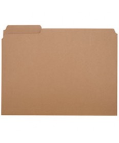 7530002815939 SKILCRAFT MEDIUM FILE FOLDERS, 1/3-CUT TABS, LETTER SIZE, KRAFT, 100/BOX