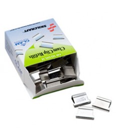 7510013174228 SKILCRAFT CLAM CLIP REFILL, MEDIUM (NO. 4), SILVER, 50/BOX