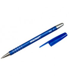 7520013576843 SKILCRAFT RUBBERIZED REFILLABLE STICK BALLPOINT PEN, 1MM, BLUE INK/BARREL, DOZEN